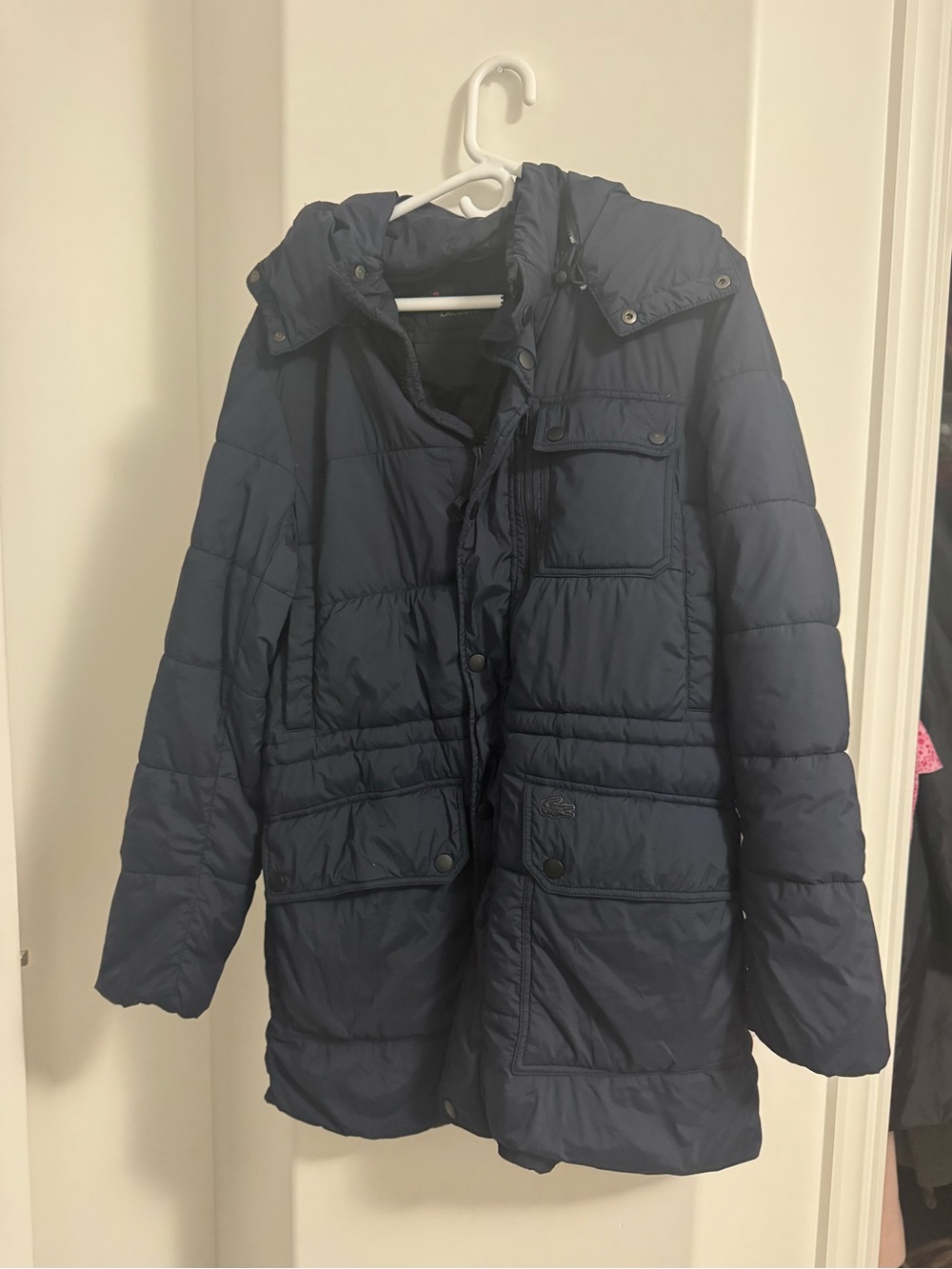 Lacoste Navy Puffer Coat - Insulated Winter Jacket